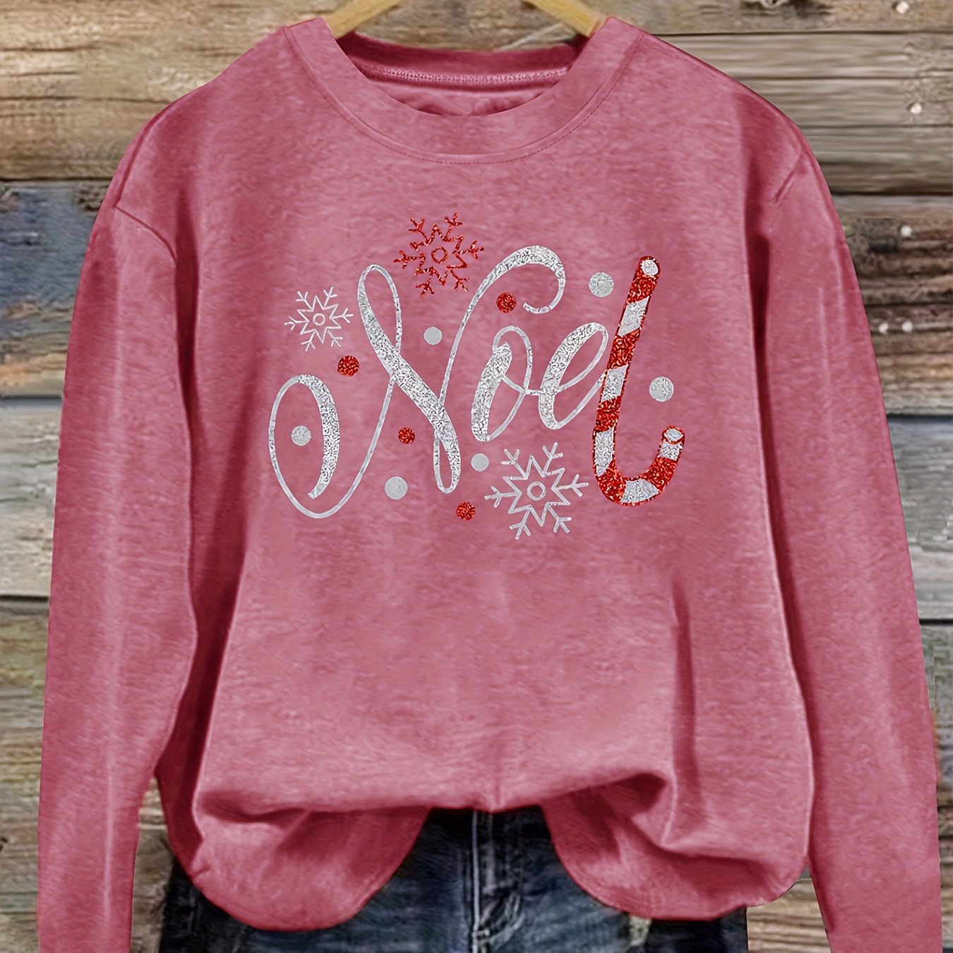 LittleMaylah™ Women’s Vintage Christmas Snowflake & Candy Cane Print