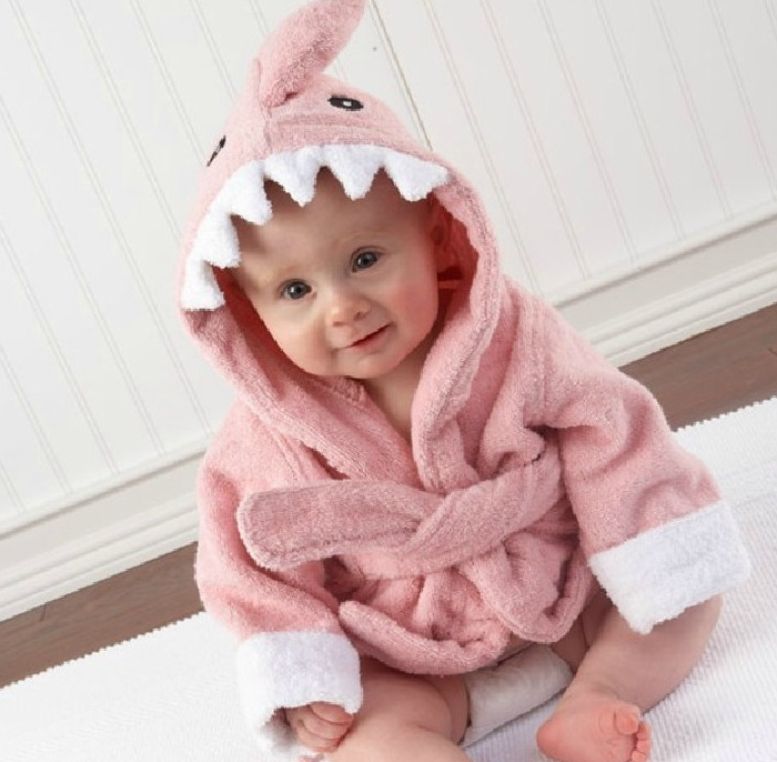 LittleMaylah™ Cartoon Cute Animal Modeling  Baby Bathrobes Cotton Children's Bathrobes Baby Hooded
