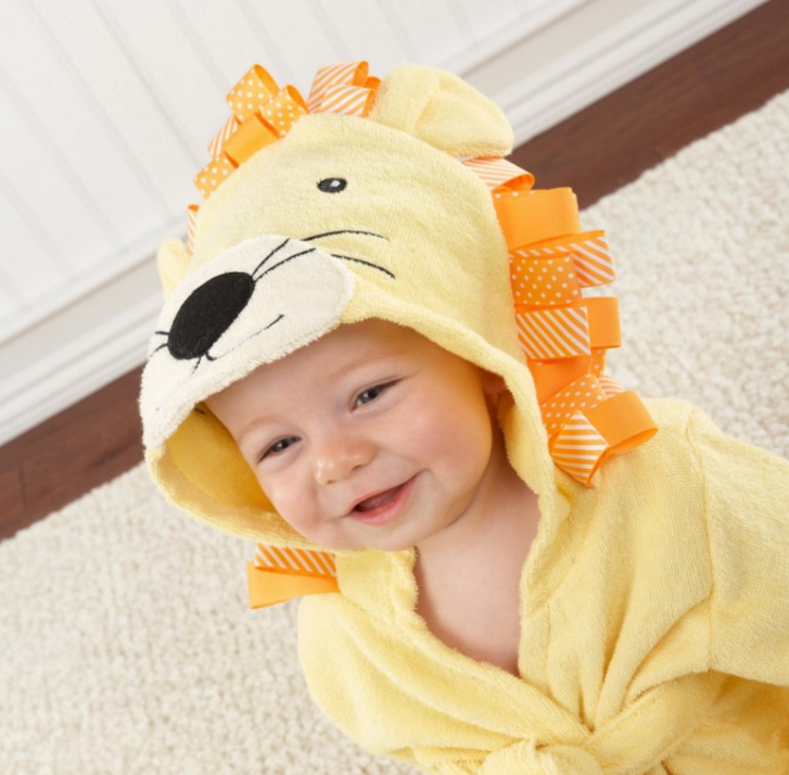 LittleMaylah™ Cartoon Cute Animal Modeling  Baby Bathrobes Cotton Children's Bathrobes Baby Hooded