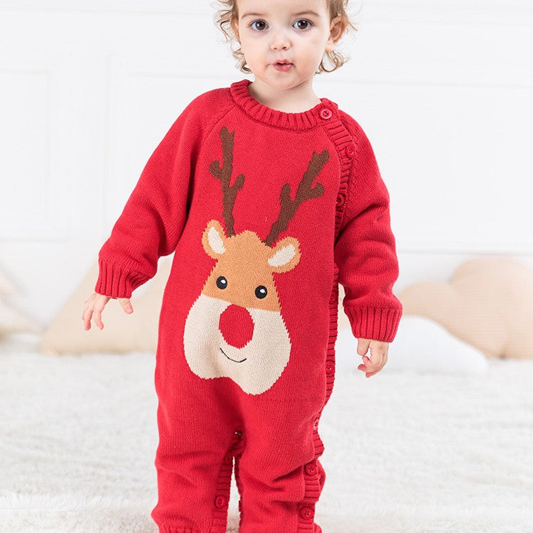 LittleMaylah™ Christmas Newborn Baby Crawling Outfit