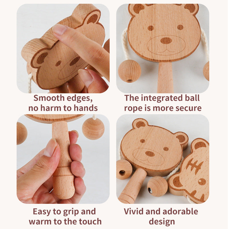 LittleMaylah™ Wooden Cartoon Baby Tambourine