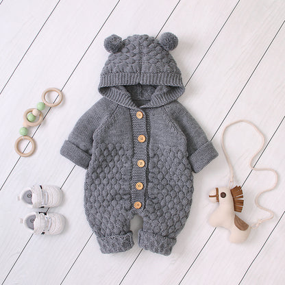 Bébé Hooded knitted jumpsuit