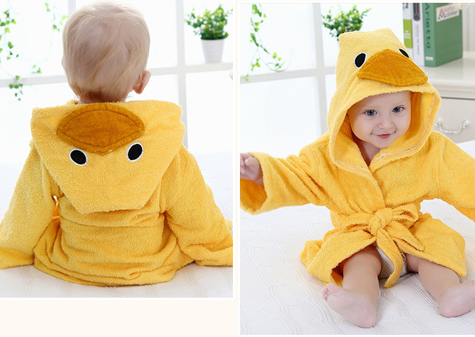 LittleMaylah™ Cartoon Cute Animal Modeling  Baby Bathrobes Cotton Children's Bathrobes Baby Hooded