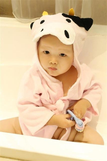 LittleMaylah™ Cartoon Cute Animal Modeling  Baby Bathrobes Cotton Children's Bathrobes Baby Hooded