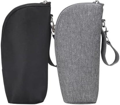 2pcs Insulated Baby Bottle Bags, Portable Breastmilk Storage Tote Thermal Feeding Pouch Holder Travel Carrier, Heat Preservation and Cold Preservation (2 Bottle Bags)