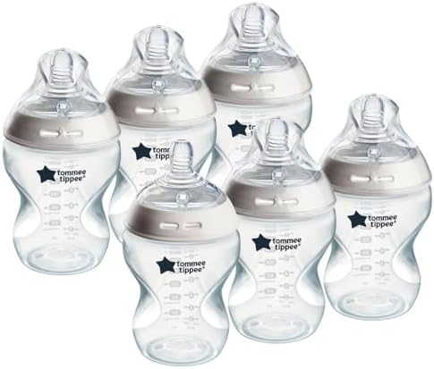 Tommee Tippee Natural Start Baby Bottles for 0m+, Pack of 3 260ml Baby Bottles, with Slow Flow Breast-Like Teat for a Natural Latch, Self-Sterilising and BPA Free, Baby Feeding Essentials