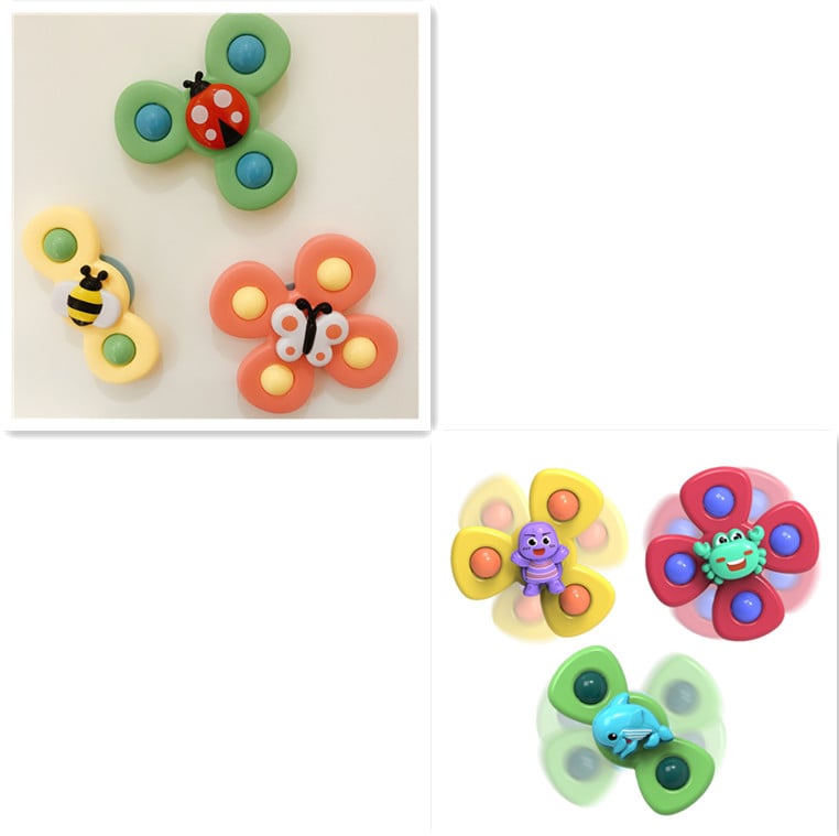 LittleMaylah™ Kids Gyro Insect Sucker Spinner Rattle Bathroom Bath Toys Table Dinner Appease Toys for Baby Toddlers
