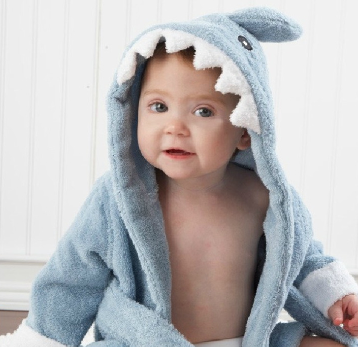 LittleMaylah™ Cartoon Cute Animal Modeling  Baby Bathrobes Cotton Children's Bathrobes Baby Hooded