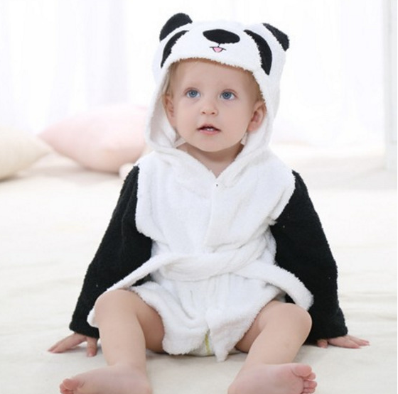 LittleMaylah™ Cartoon Cute Animal Modeling  Baby Bathrobes Cotton Children's Bathrobes Baby Hooded