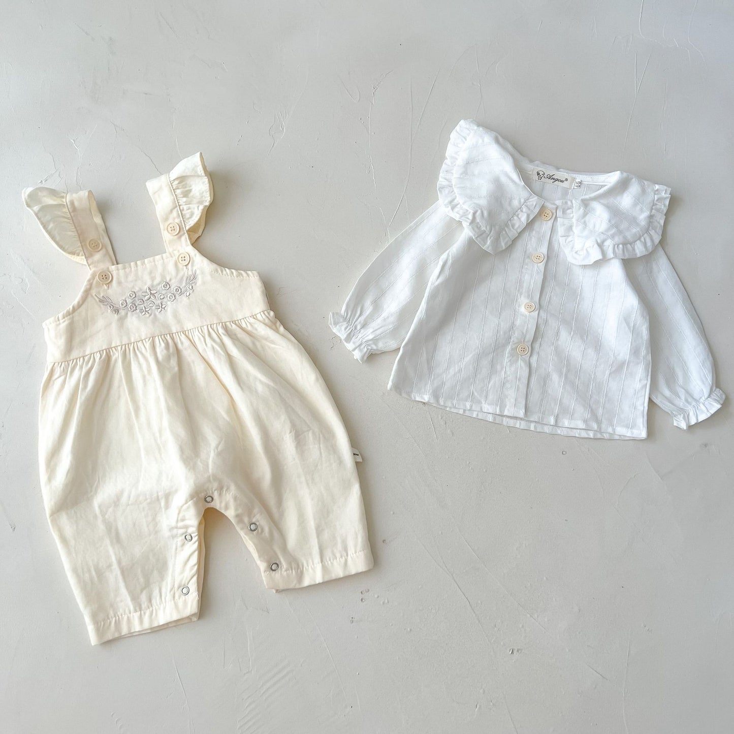 Baby Girl's Loose Adjustable Suspender Romper