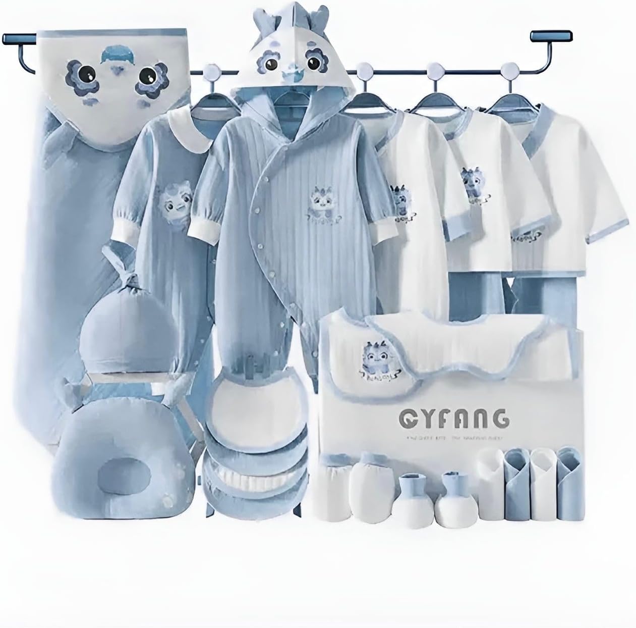 LittleMaylah™ 20-Piece Newborn Baby Clothes Gift Set (0–6 Months) – Unisex Essentials, All-Season Outfits, 100% Cotton