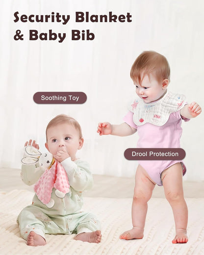 LittleMaylah™ Baby Gift Set for Boys Girls, 14PCS Baby Shower Gifts, Neutral Newborn Gifts Basket with Baby Blanket, Wooden Monthly Milestone Cards, Elephant Security Blanket (Grey, 14pcs)