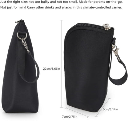 2pcs Insulated Baby Bottle Bags, Portable Breastmilk Storage Tote Thermal Feeding Pouch Holder Travel Carrier, Heat Preservation and Cold Preservation (2 Bottle Bags)