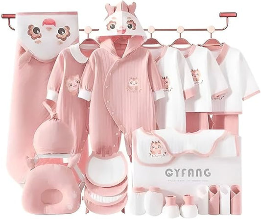 LittleMaylah™ 20-Piece Newborn Baby Clothes Gift Set (0–6 Months) – Unisex Essentials, All-Season Outfits, 100% Cotton
