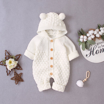 Bébé Hooded knitted jumpsuit