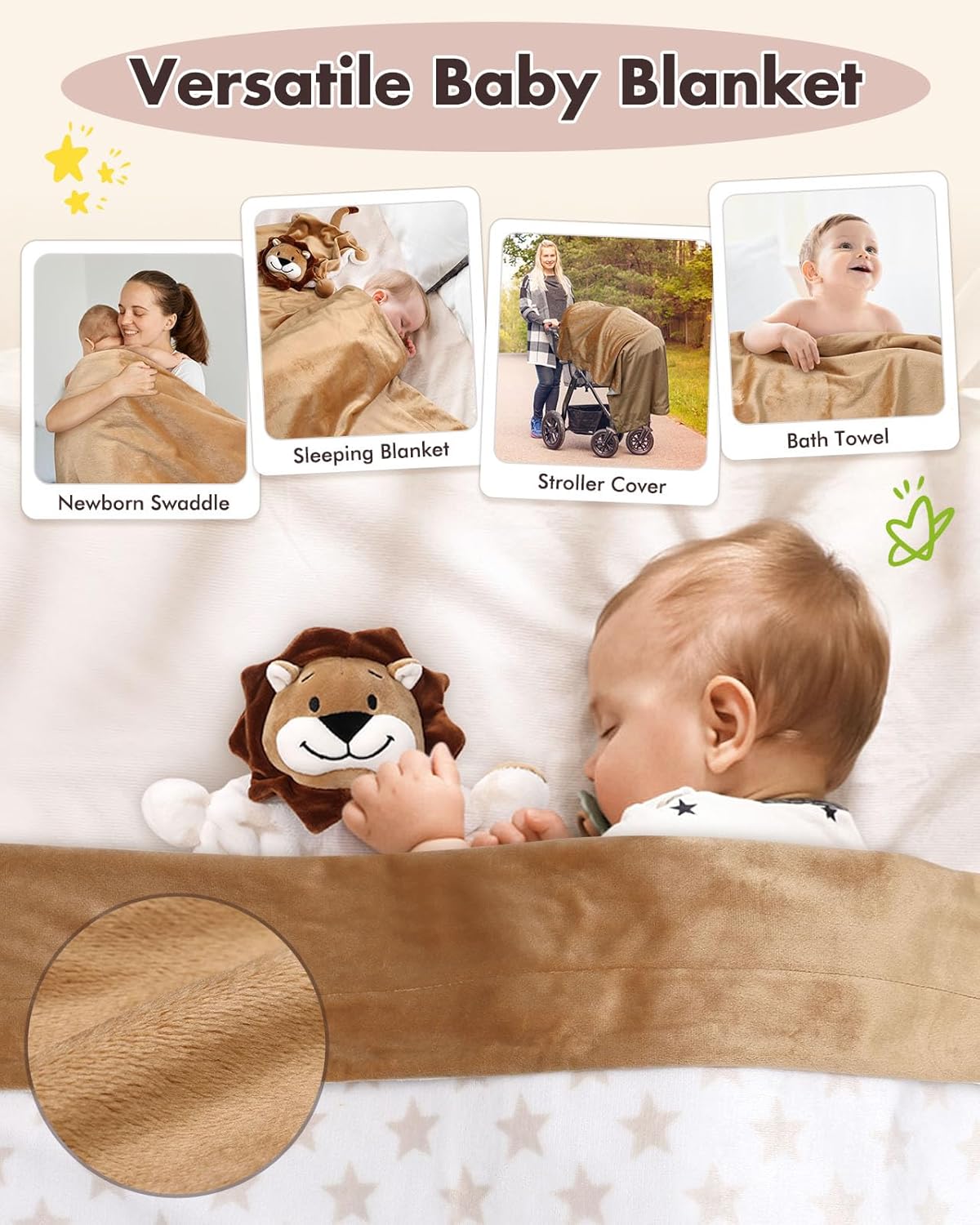 LittleMaylah™ Baby Gift Set for Boys Girls, 14PCS Baby Shower Gifts, Neutral Newborn Gifts Basket with Baby Blanket, Wooden Monthly Milestone Cards, Elephant Security Blanket (Grey, 14pcs)