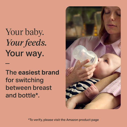 Tommee Tippee Natural Start Baby Bottles for 0m+, Pack of 3 260ml Baby Bottles, with Slow Flow Breast-Like Teat for a Natural Latch, Self-Sterilising and BPA Free, Baby Feeding Essentials