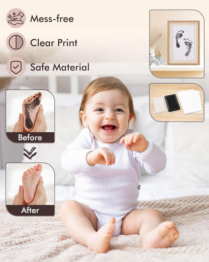 LittleMaylah™ Baby Gift Set for Boys Girls, 14PCS Baby Shower Gifts, Neutral Newborn Gifts Basket with Baby Blanket, Wooden Monthly Milestone Cards, Elephant Security Blanket (Grey, 14pcs)