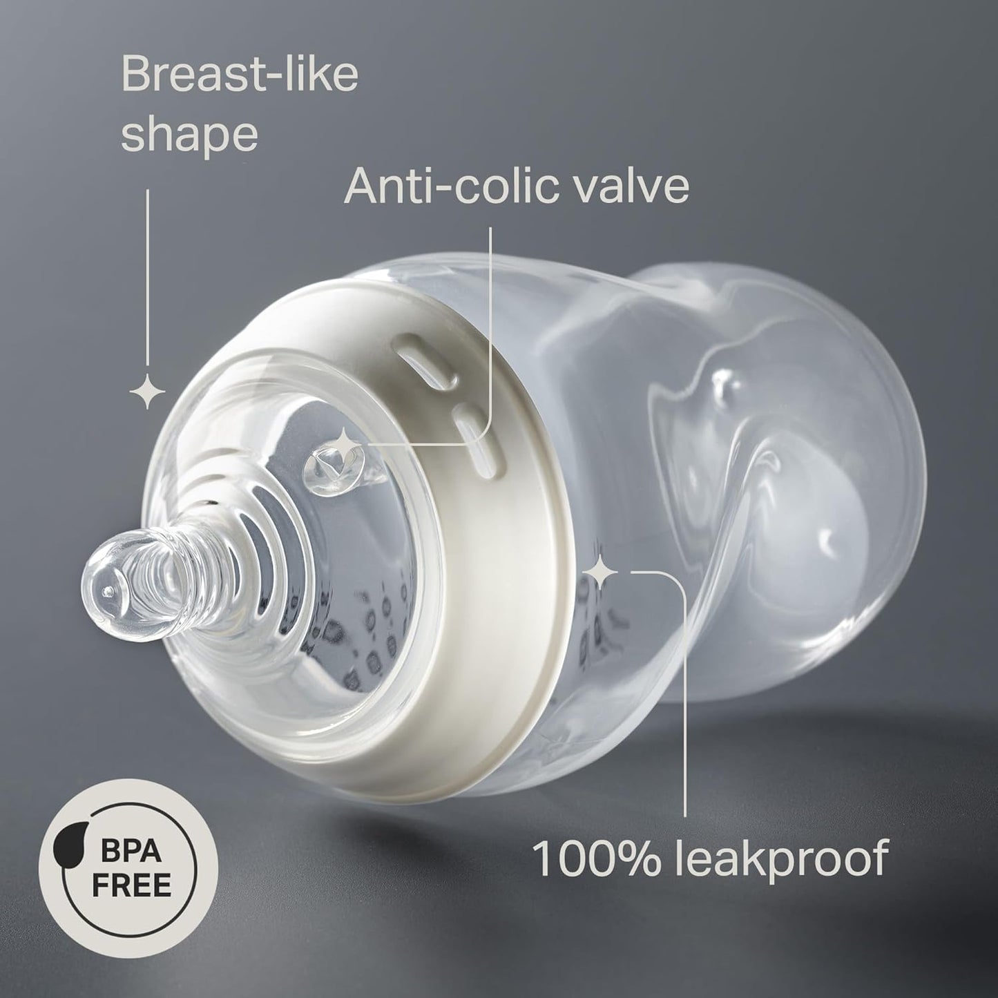 Tommee Tippee Natural Start Baby Bottles for 0m+, Pack of 3 260ml Baby Bottles, with Slow Flow Breast-Like Teat for a Natural Latch, Self-Sterilising and BPA Free, Baby Feeding Essentials