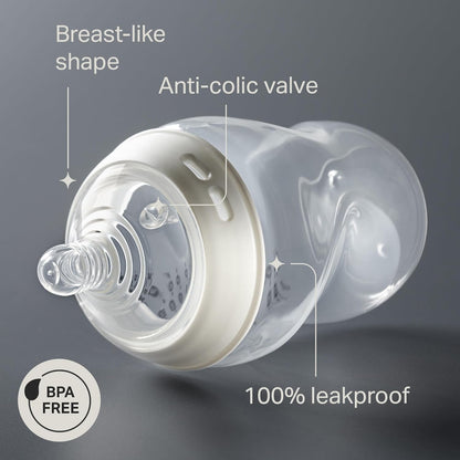 Tommee Tippee Natural Start Baby Bottles for 0m+, Pack of 3 260ml Baby Bottles, with Slow Flow Breast-Like Teat for a Natural Latch, Self-Sterilising and BPA Free, Baby Feeding Essentials