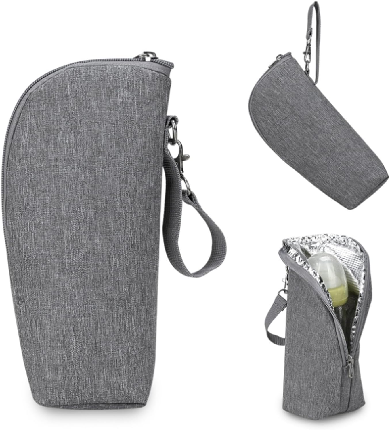 2pcs Insulated Baby Bottle Bags, Portable Breastmilk Storage Tote Thermal Feeding Pouch Holder Travel Carrier, Heat Preservation and Cold Preservation (2 Bottle Bags)