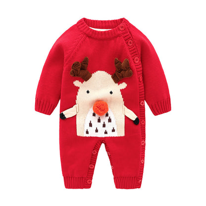 LittleMaylah™ Christmas Newborn Baby Crawling Outfit