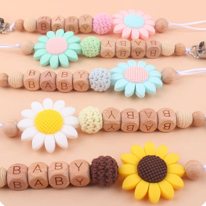 LittleMaylah™ Soothing Beech Wood Pacifier Clip – Safe & Stylish Baby Teether Accessory