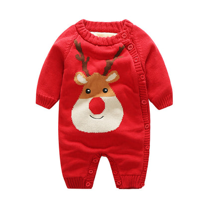 LittleMaylah™ Christmas Newborn Baby Crawling Outfit