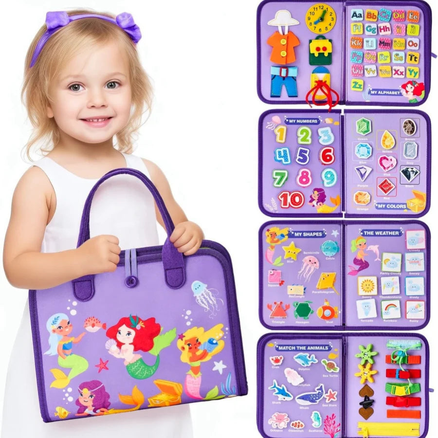 LittleMaylah™  Children's Busy Board Dressing And Buttoning Learning Baby Early Education Preschool Sensory Learning Toy
