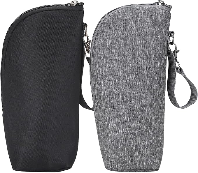 2pcs Insulated Baby Bottle Bags, Portable Breastmilk Storage Tote Thermal Feeding Pouch Holder Travel Carrier, Heat Preservation and Cold Preservation (2 Bottle Bags)