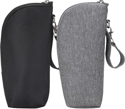2pcs Insulated Baby Bottle Bags, Portable Breastmilk Storage Tote Thermal Feeding Pouch Holder Travel Carrier, Heat Preservation and Cold Preservation (2 Bottle Bags)