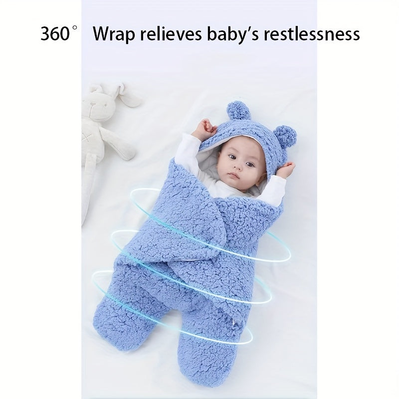 LittleMaylah™ Winter Baby Sleeping Bag – Bear Print Nap Mat with Removable Pillow (0–10 Months)