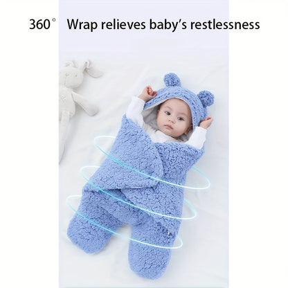 LittleMaylah™ Winter Baby Sleeping Bag – Bear Print Nap Mat with Removable Pillow (0–10 Months)