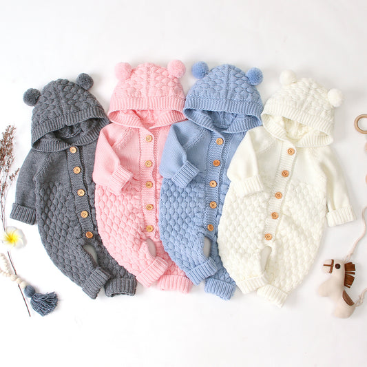 Bébé Hooded knitted jumpsuit