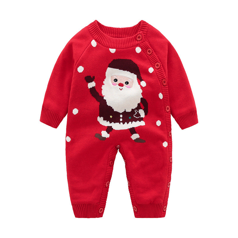 LittleMaylah™ Christmas Newborn Baby Crawling Outfit