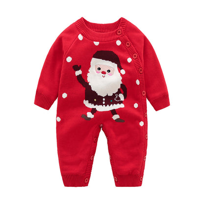 LittleMaylah™ Christmas Newborn Baby Crawling Outfit