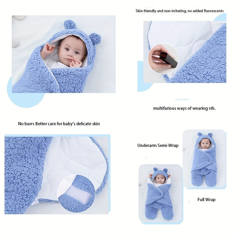 LittleMaylah™ Winter Baby Sleeping Bag – Bear Print Nap Mat with Removable Pillow (0–10 Months)