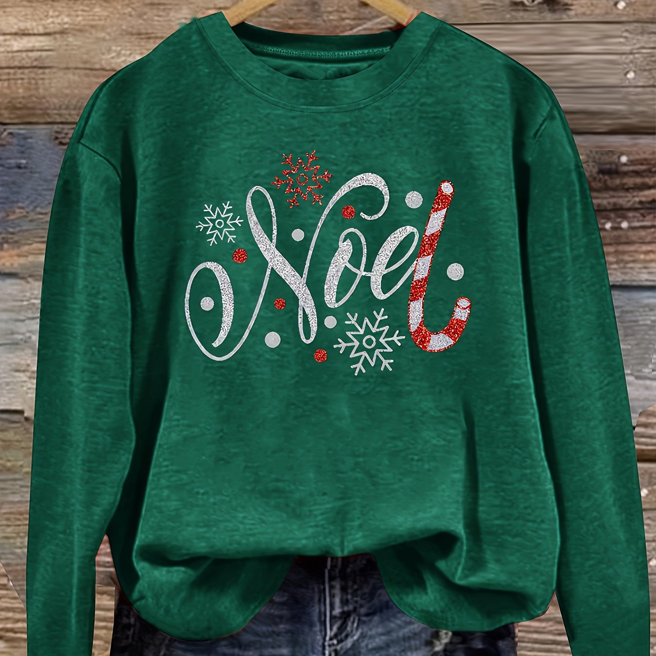 LittleMaylah™ Women’s Vintage Christmas Snowflake & Candy Cane Print