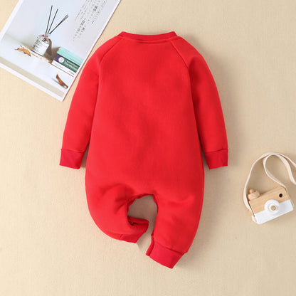 LittleMaylah™ Christmas Baby Elk Romper