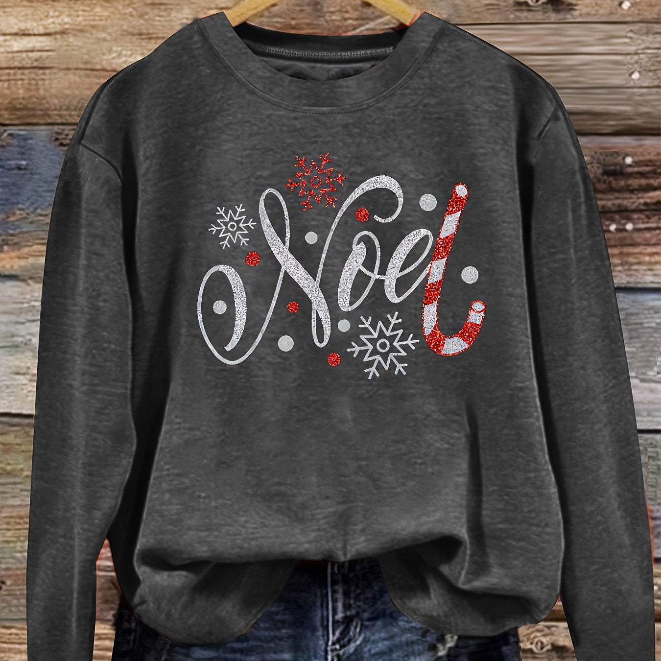 LittleMaylah™ Women’s Vintage Christmas Snowflake & Candy Cane Print