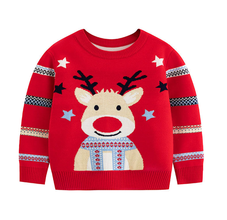 LittleMaylah™ Christmas Cartoon Baby Knitted Shirt