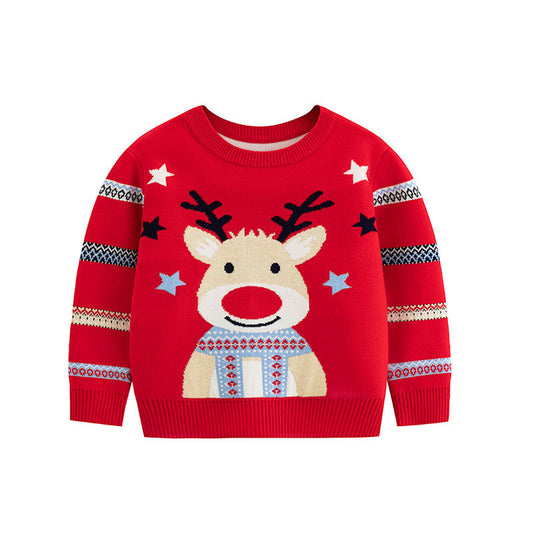 LittleMaylah™ Christmas Cartoon Baby Knitted Shirt