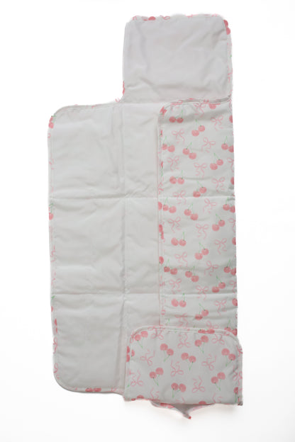 Baby Changing Mat - Bow Cherry