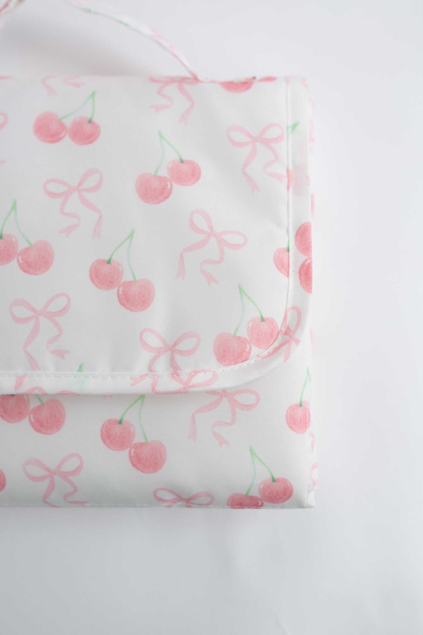Baby Changing Mat - Bow Cherry