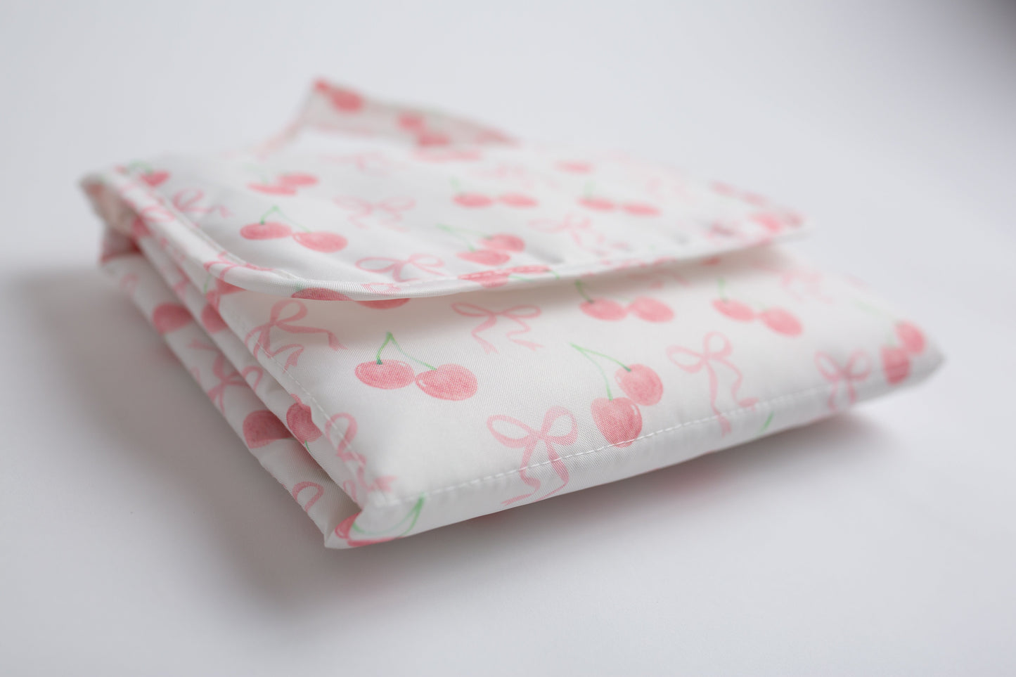 Baby Changing Mat - Bow Cherry