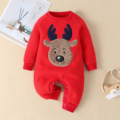 LittleMaylah™ Christmas Baby Elk Romper