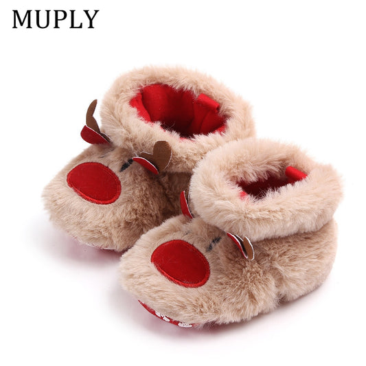 LittleMaylah™ Christmas Elk Baby Warm Shoes