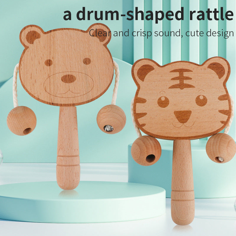 LittleMaylah™ Wooden Cartoon Baby Tambourine