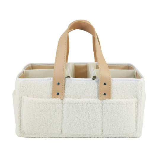 LittleMaylah™ Large Teddy Velvet Baby Diaper Caddy