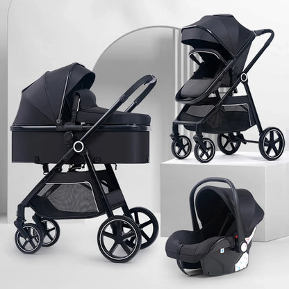 LittleMaylah™ 3-in-1 Baby Stroller & Car Seat Travel System – Luxury Kinderwagen Pram with Carriage